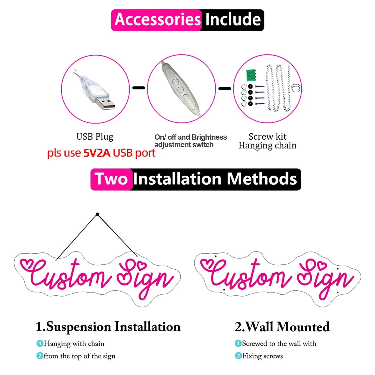 Mountain Neon Sign Wall Art Decor