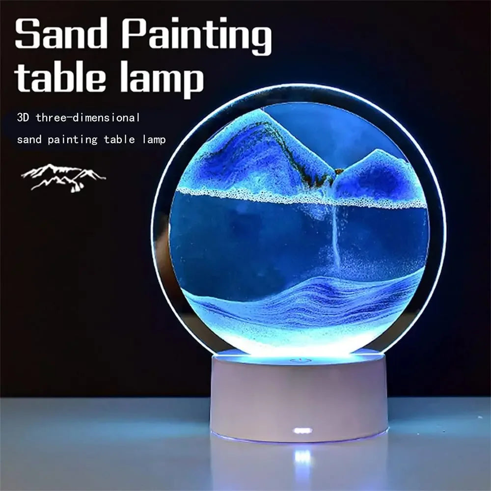 Moving Sand Art LED Hourglass – Mesmerizing Flowing Sand Display