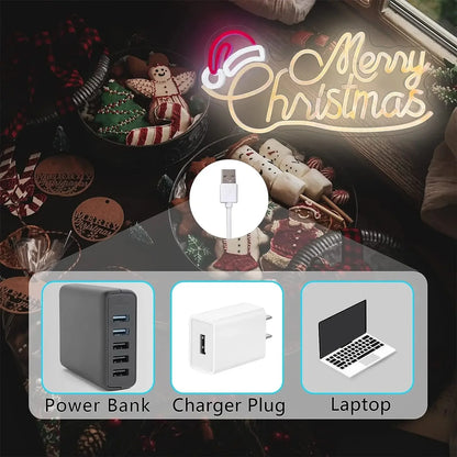 Merry Christmas LED Neon Sign – Festive Holiday Wall Decor