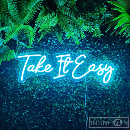 "Take It Easy" LED Neon Signs – Relaxing Sign for Home, Office, or Events