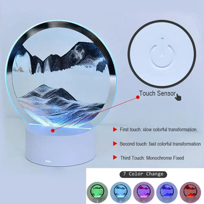 Moving Sand Art LED Hourglass – Mesmerizing Flowing Sand Display