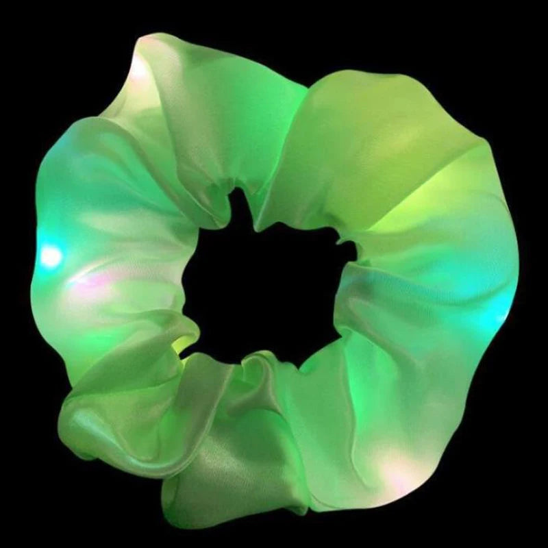 1/10pcs Women’s Light-Up Hair Scrunchies – Glow-in-the-Dark LED Hair Accessories