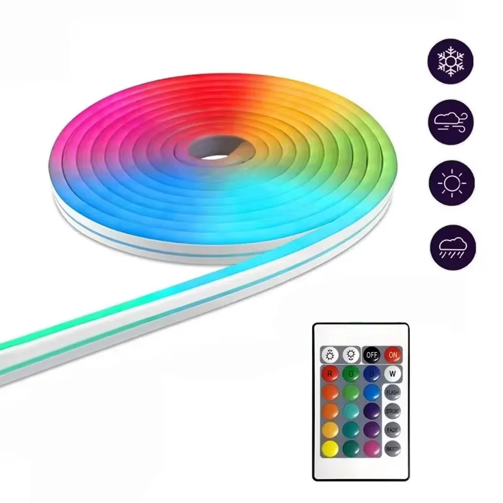 10'/16' Remote Control LED Neon Lightstrip – Customizable Color-Changing Ambient Lighting