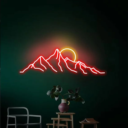 Mountain Neon Sign Wall Art Decor