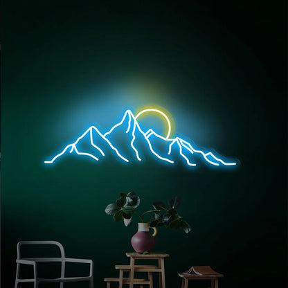Mountain Neon Sign Wall Art Decor