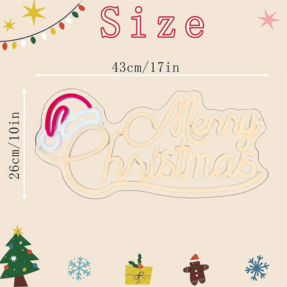 Merry Christmas LED Neon Sign – Festive Holiday Wall Decor