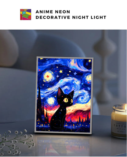 Van Gogh Starry Night LED Cat Painting