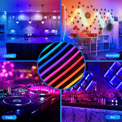 10'/16' Remote Control LED Neon Lightstrip – Customizable Color-Changing Ambient Lighting