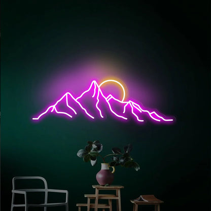 Mountain Neon Sign Wall Art Decor