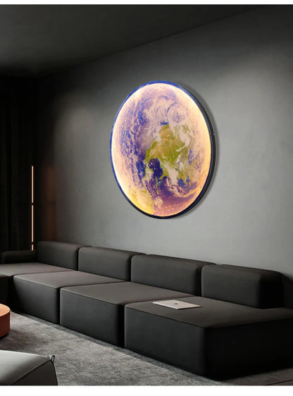 Modern Moon or Earth LED Wall Light – Celestial Glow for Contemporary Decor
