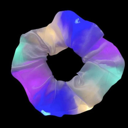 1/10pcs Women’s Light-Up Hair Scrunchies – Glow-in-the-Dark LED Hair Accessories