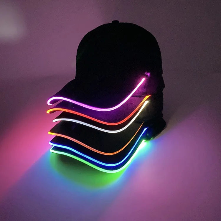 Neon LED Baseball Hat – Glow-in-the-Dark Light-Up Cap
