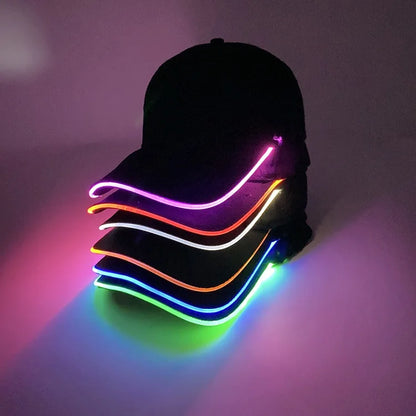 Neon LED Baseball Hat – Glow-in-the-Dark Light-Up Cap