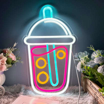 Boba Tea LED Neon Sign – Fun & Quirky Wall Decor for Boba Lovers