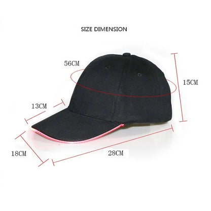 Neon LED Baseball Hat – Glow-in-the-Dark Light-Up Cap