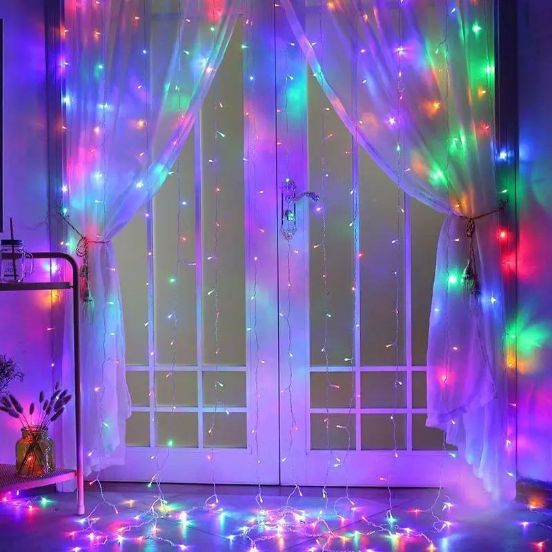 Christmas Curtain Garland LED String Lights – Festive Holiday Decor
