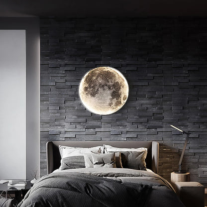 Modern Moon or Earth LED Wall Light – Celestial Glow for Contemporary Decor