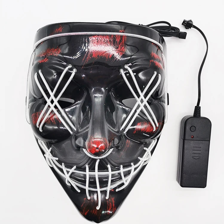 Light-Up Neon Halloween Mask – Battery Powered Costume Accessory