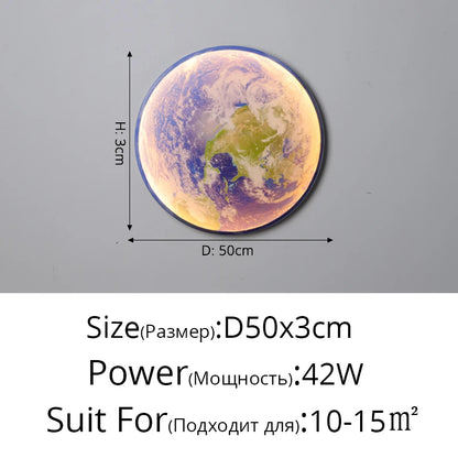 Modern Moon or Earth LED Wall Light – Celestial Glow for Contemporary Decor