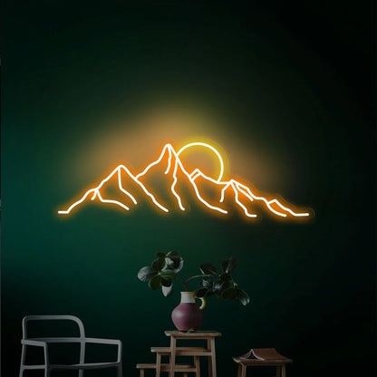 Mountain Neon Sign Wall Art Decor