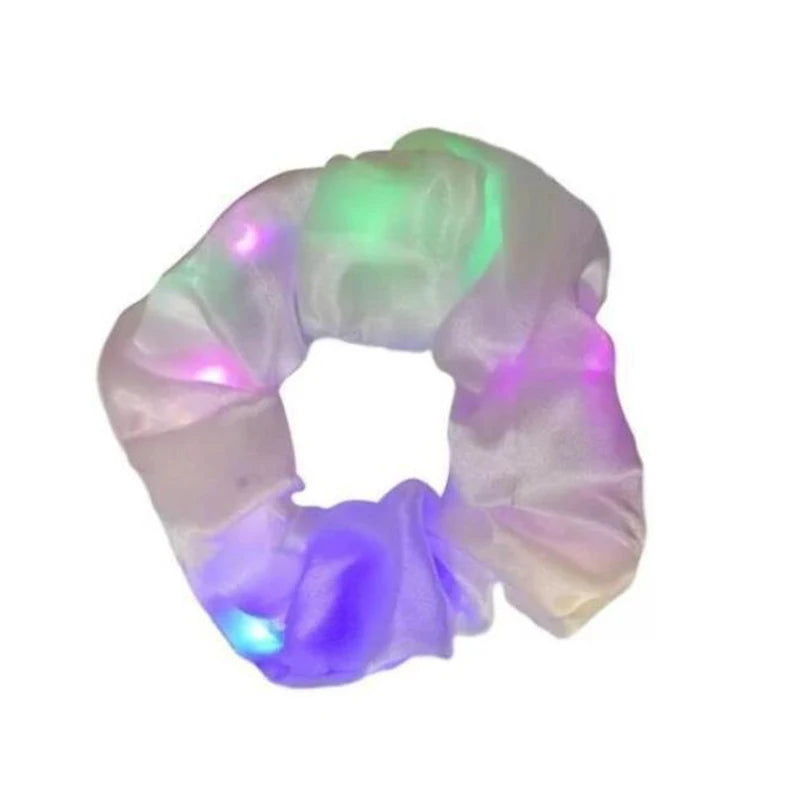 1/10pcs Women’s Light-Up Hair Scrunchies – Glow-in-the-Dark LED Hair Accessories