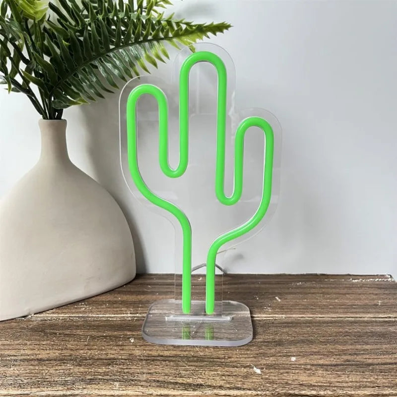 Mini Cactus LED Lamp – Cute & Vibrant Desk or Nightstand Light