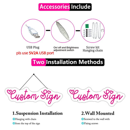 Mountain Neon Sign Wall Art Decor