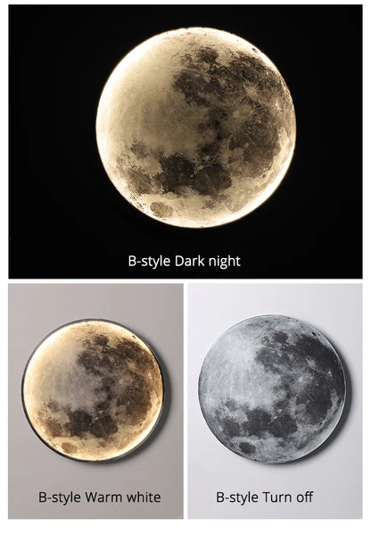 Modern Moon or Earth LED Wall Light – Celestial Glow for Contemporary Decor