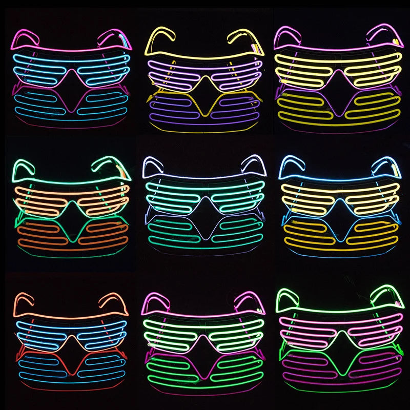 Neon LED Shade Glasses – Battery Powered Party Sunglasses