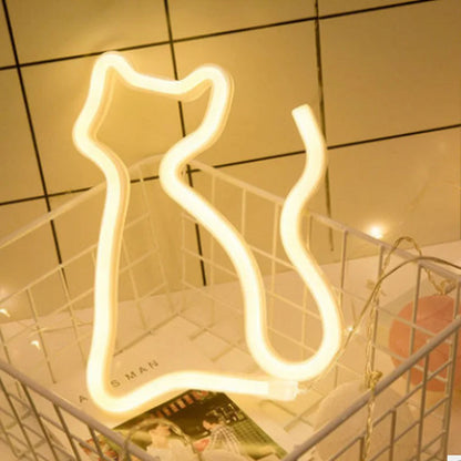 Lounging Cat Neon Signs – Cozy & Whimsical LED Wall Decor
