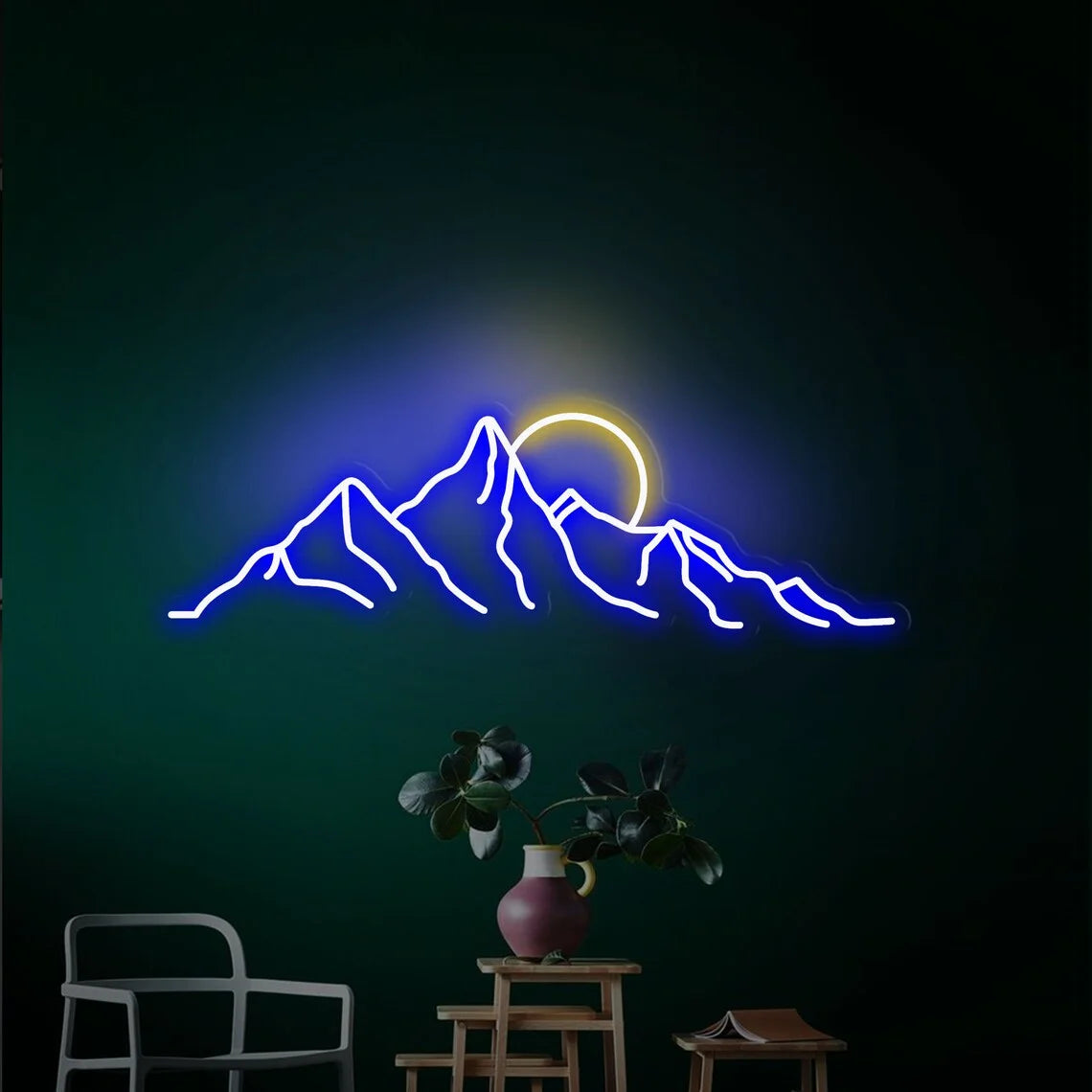Mountain Neon Sign Wall Art Decor