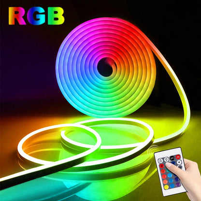 10'/16' Remote Control LED Neon Lightstrip – Customizable Color-Changing Ambient Lighting