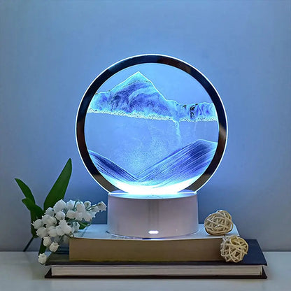 Moving Sand Art LED Hourglass – Mesmerizing Flowing Sand Display