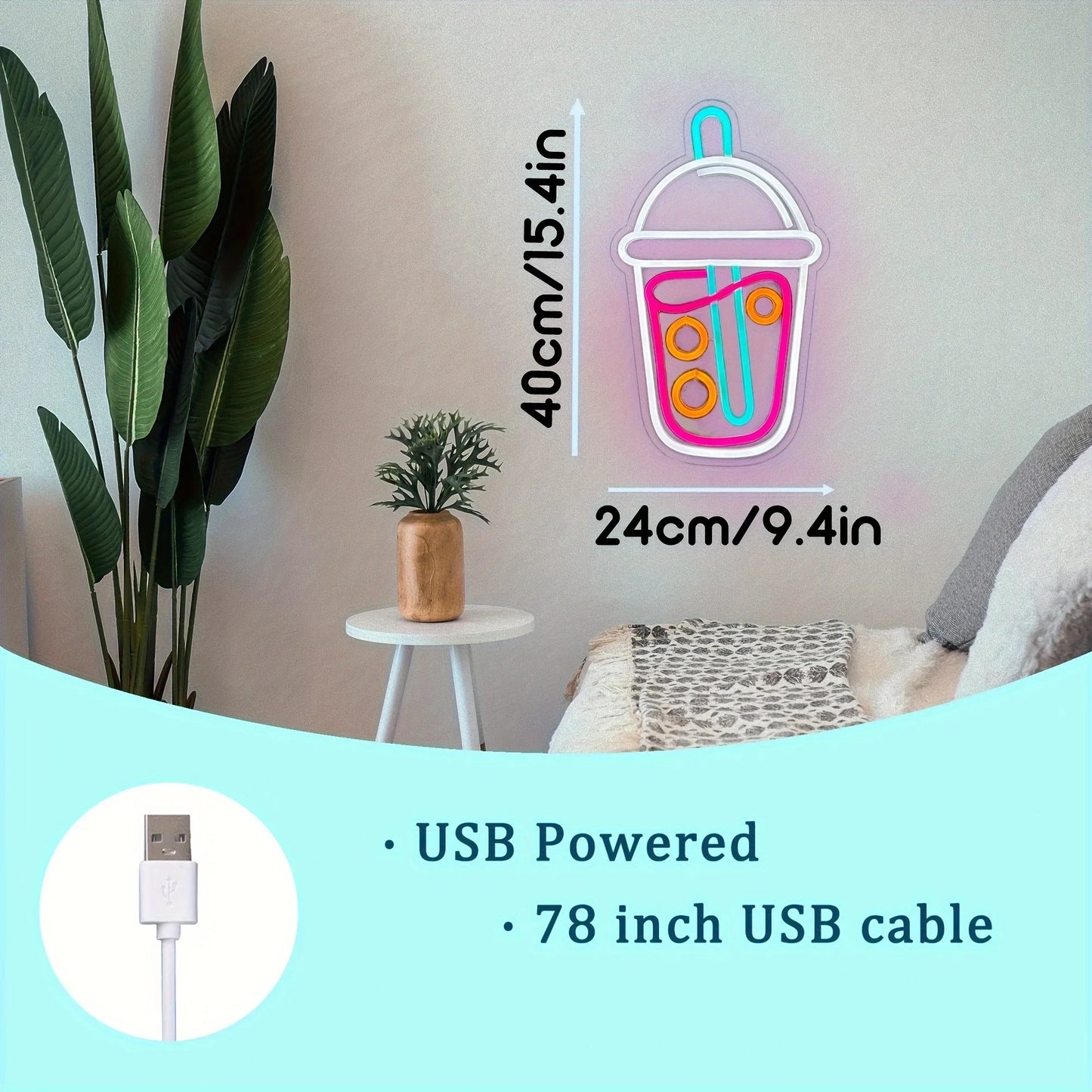 Boba Tea LED Neon Sign – Fun & Quirky Wall Decor for Boba Lovers