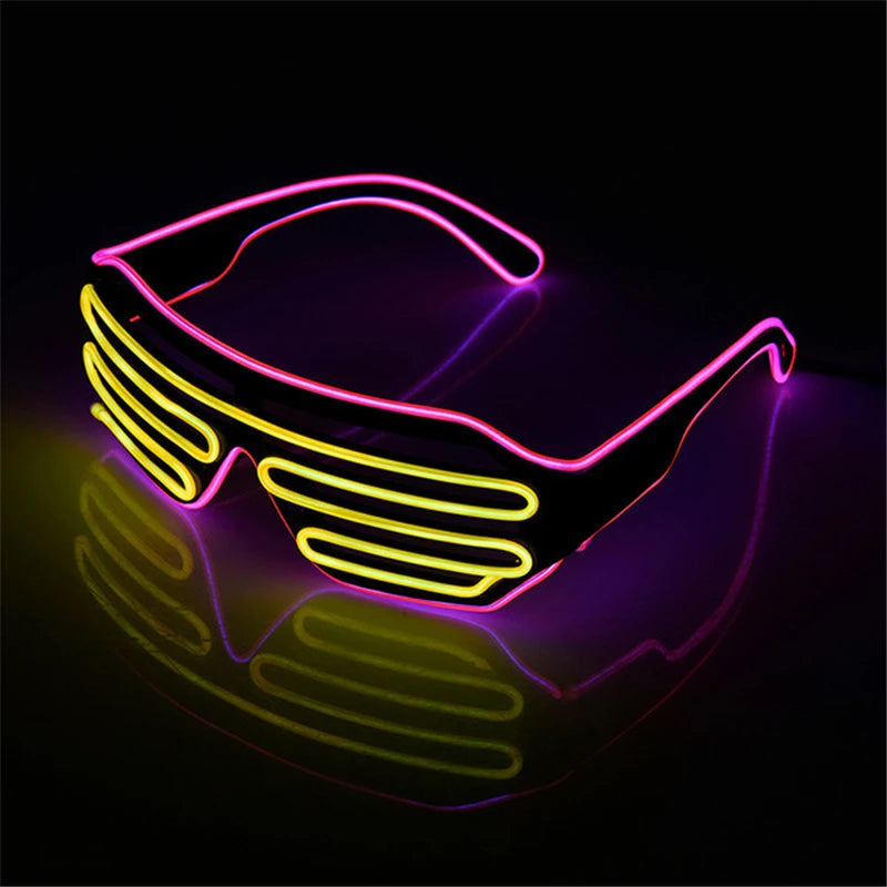 Neon LED Shade Glasses – Battery Powered Party Sunglasses