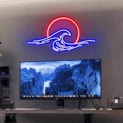 Sunset Ocean Wave Neon Sign – Coastal-Inspired Wall Decor