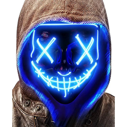 Light-Up Neon Halloween Mask – Battery Powered Costume Accessory