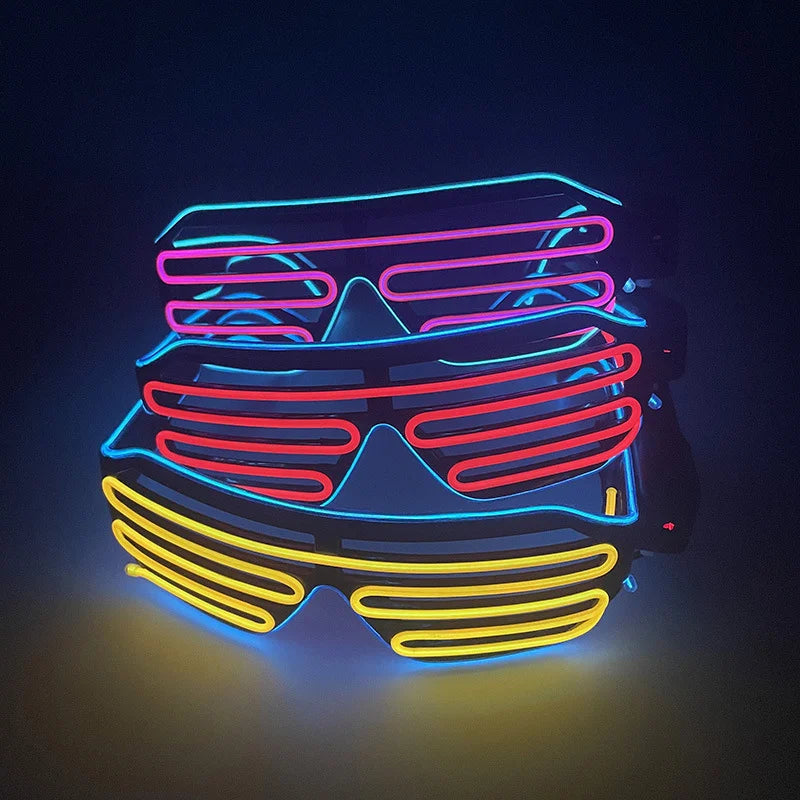Neon LED Shade Glasses – Battery Powered Party Sunglasses