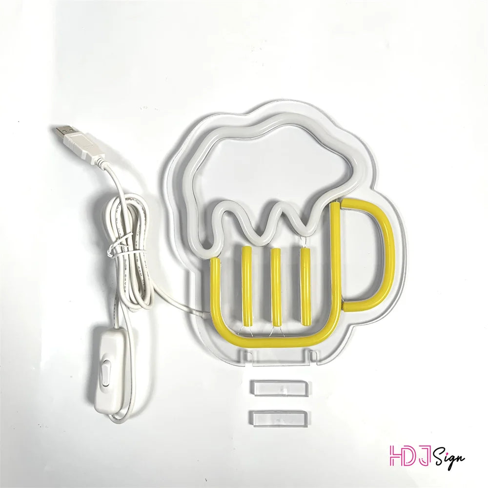 Draft Beer LED Neon Sign - Vibrant Home & Bar Decor