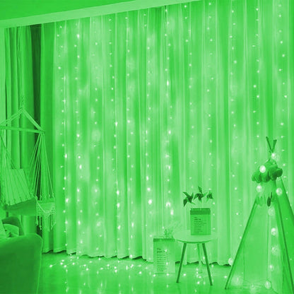 Christmas Curtain Garland LED String Lights – Festive Holiday Decor