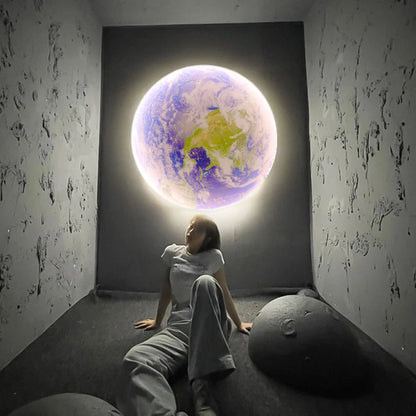 Modern Moon or Earth LED Wall Light – Celestial Glow for Contemporary Decor