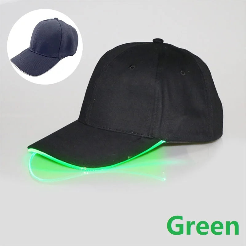 Neon LED Baseball Hat – Glow-in-the-Dark Light-Up Cap