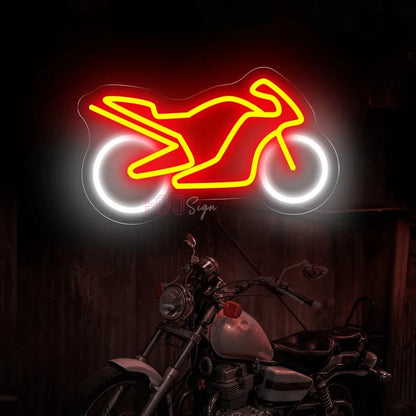 Neon Motorcycle Light Sign – Brighten Up Your Space with Biker Vibes!