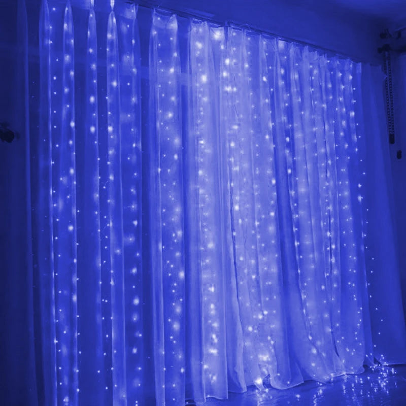 Christmas Curtain Garland LED String Lights – Festive Holiday Decor
