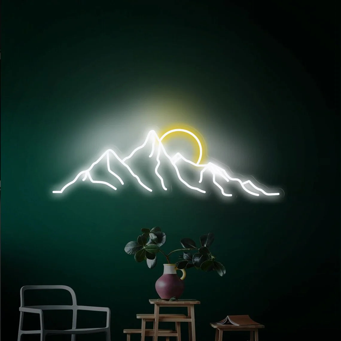 Mountain Neon Sign Wall Art Decor