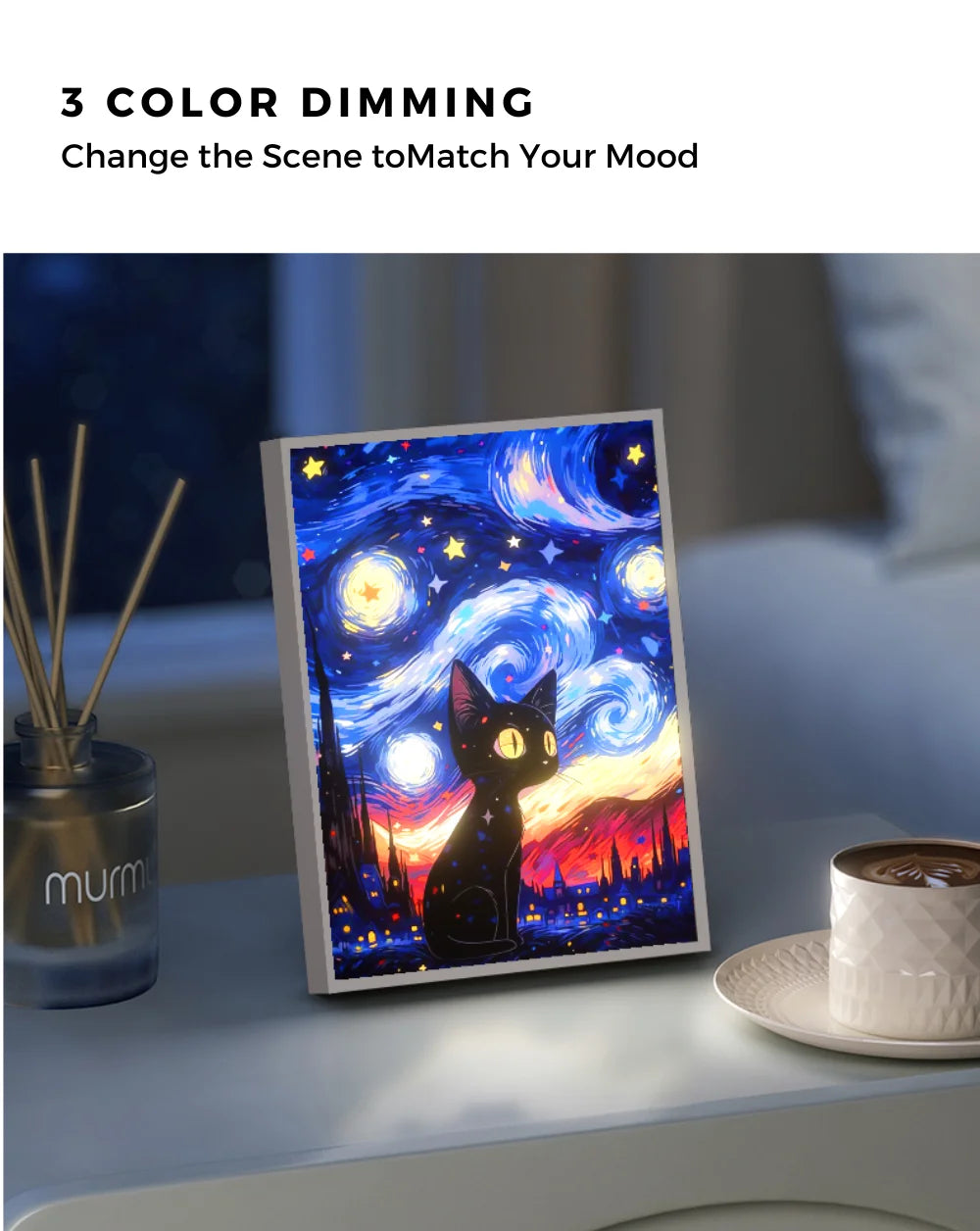 Van Gogh Starry Night LED Cat Painting