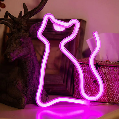 Lounging Cat Neon Signs – Cozy & Whimsical LED Wall Decor