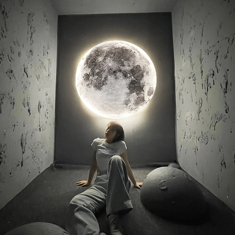 Modern Moon or Earth LED Wall Light – Celestial Glow for Contemporary Decor