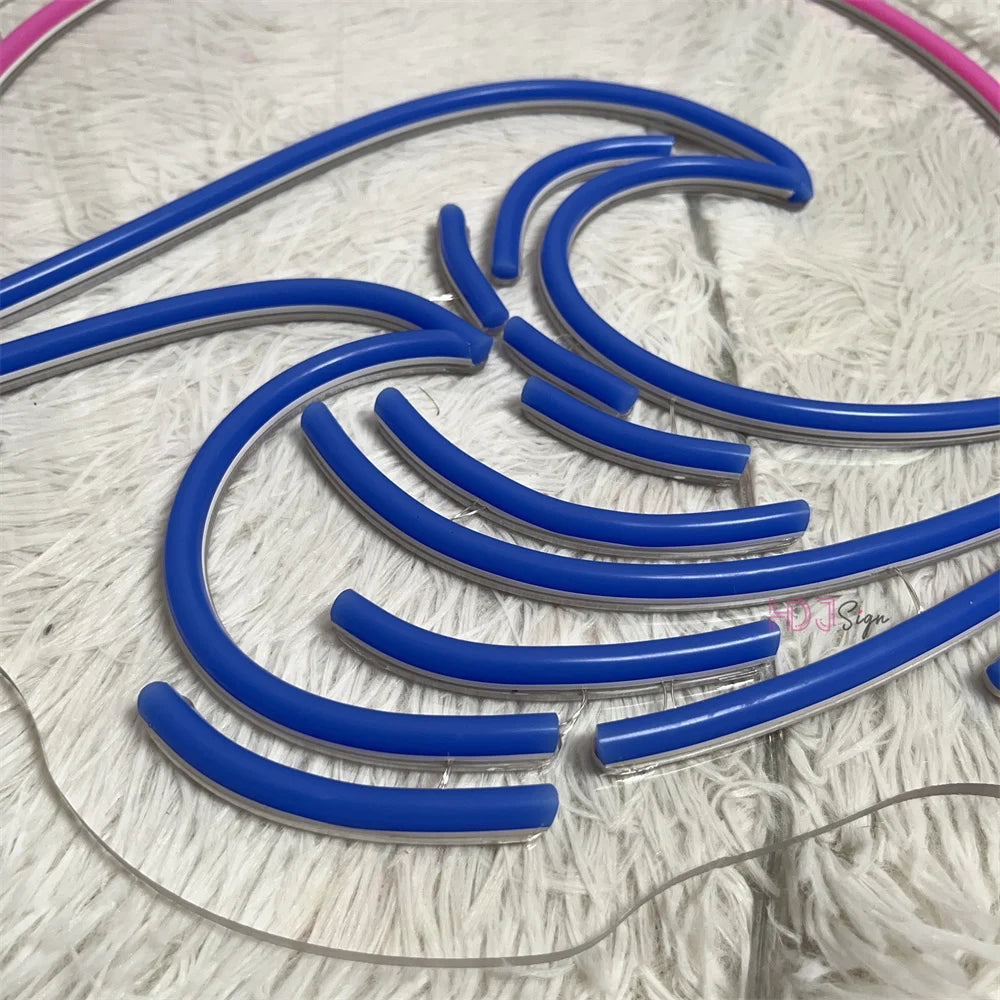 Sunset Ocean Wave Neon Sign – Coastal-Inspired Wall Decor