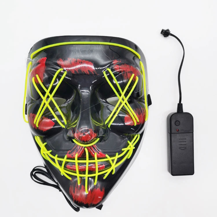 Light-Up Neon Halloween Mask – Battery Powered Costume Accessory